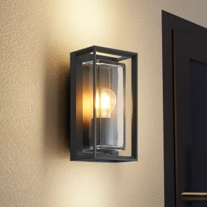 Arcchio Applique d'extérieur Ismera, anthracite/transparent, IP65, verre